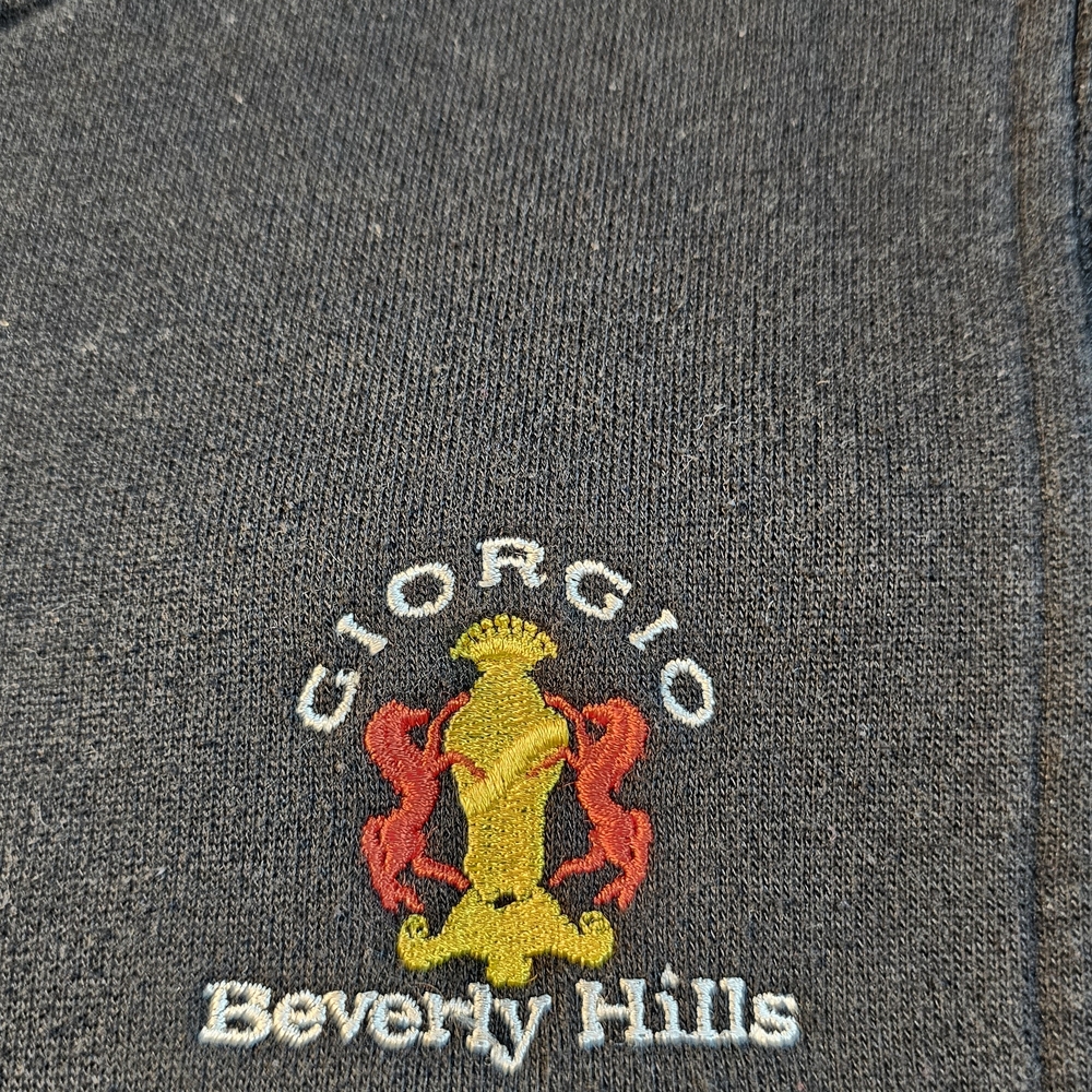 Vintage 80s Giorgio Beverly Hills Sweatshirt Medium - Faded Henley Thermal